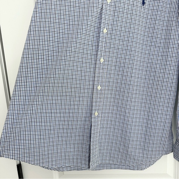 Ralph Lauren Blue & White Checkered Oxford Dress Shirt-Polo Button Down - Office - Picture 10 of 15